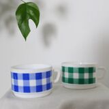 Large Arcopal x2 cups, vintage French