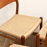 Set de 8 chaises de salle à manger en teck du milieu du siècle par Niels O Møller pour JL Moller Danemark
