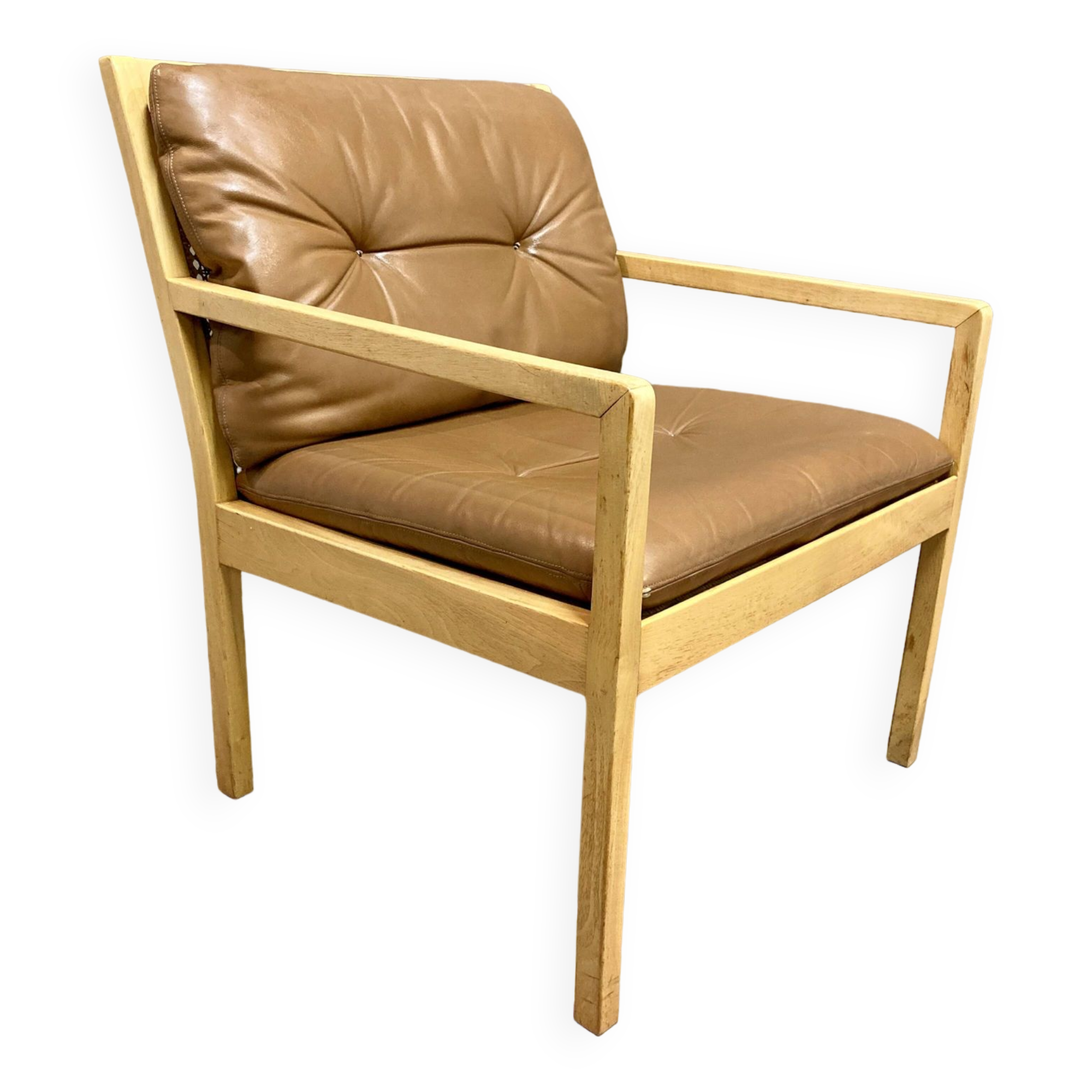 Scandinavian design leather armchair 1960.