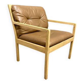 Scandinavian design leather armchair 1960.