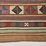 Tapis kilim vintage en laine, motifs géométriques et tons pastel,146x224 Cm