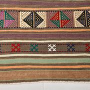 Tapis kilim vintage en laine, motifs géométriques et tons pastel,146x224 Cm