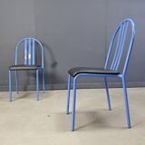 Set of Nr 222 chairs by Robert Mallet-Stevens, 1980s, Set of 7