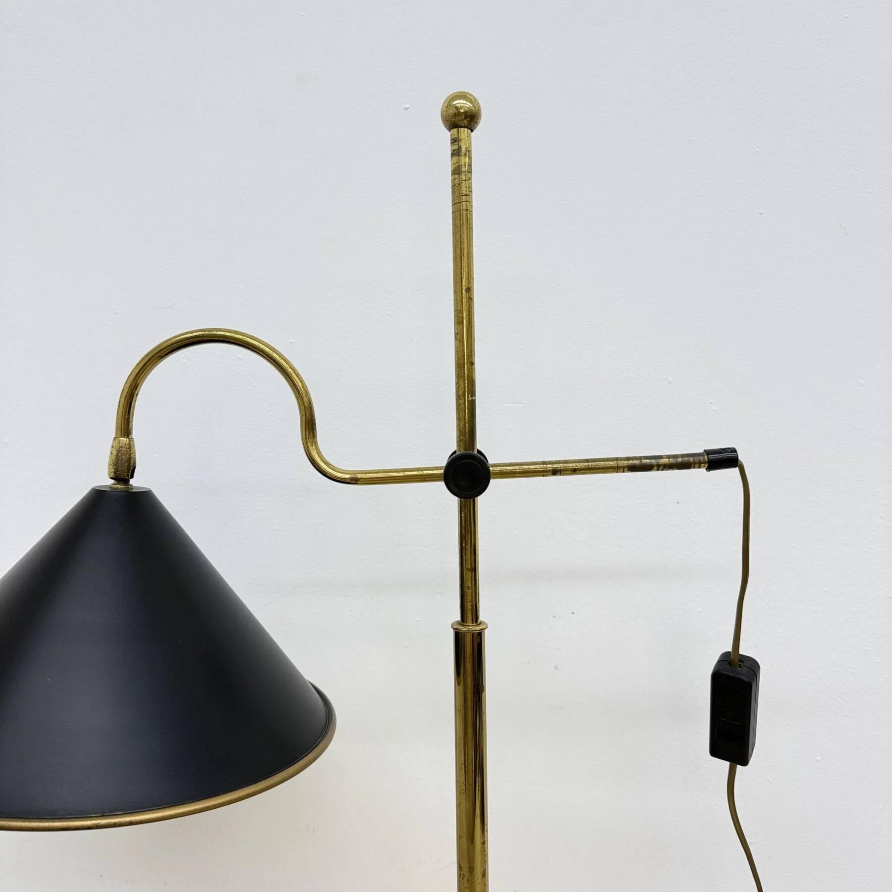 Mid-century adjustable brass desk lamp, 1970s