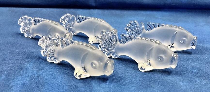 10 Art Deco fish knife holders signed YER