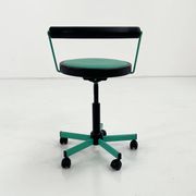 Turquoise adjustable office chair by Bieffeplast, 1980