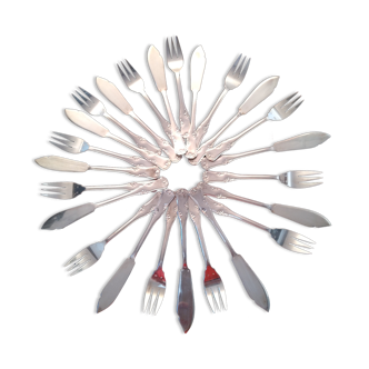 Service à poissons métal argenté