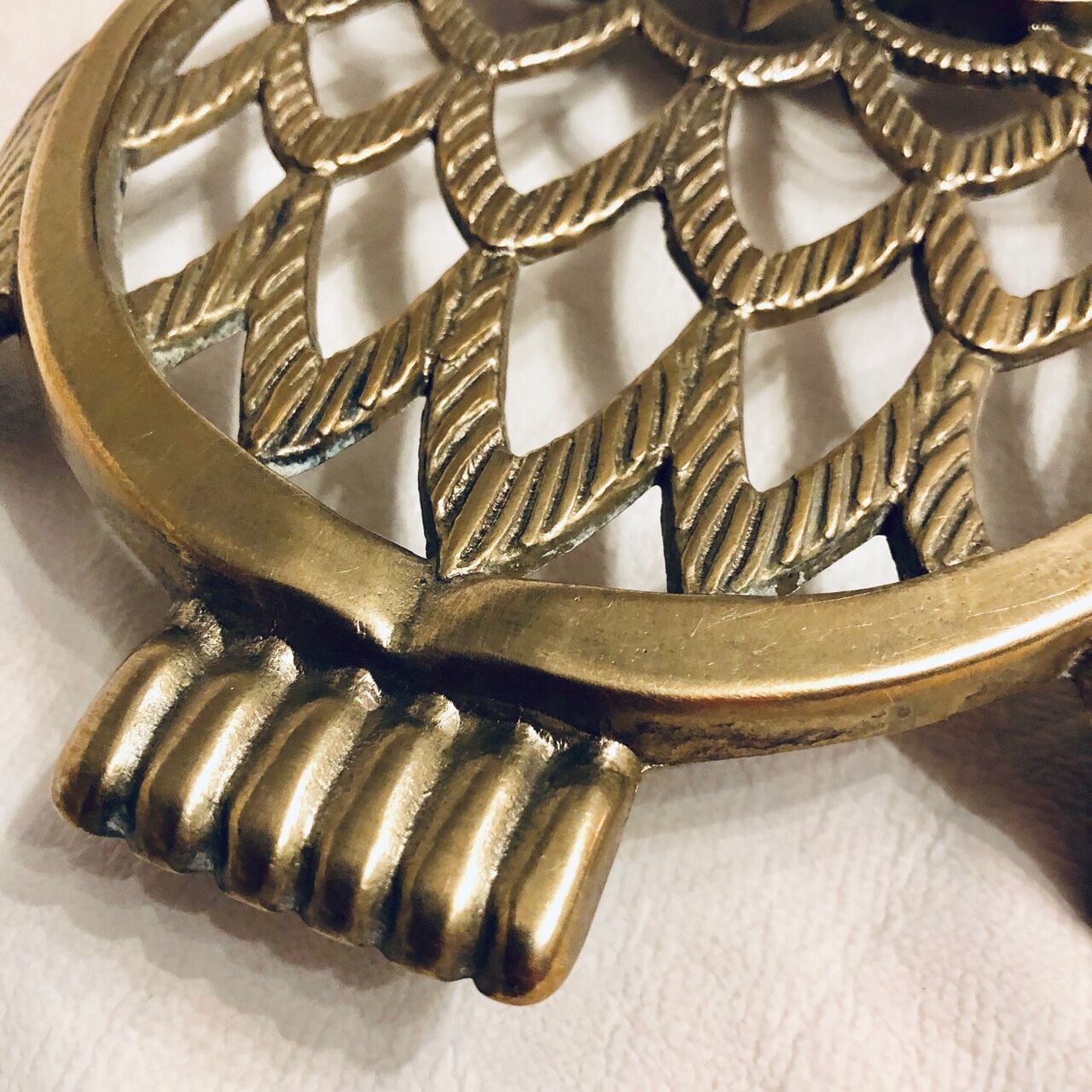 Under vintage brass dish owl