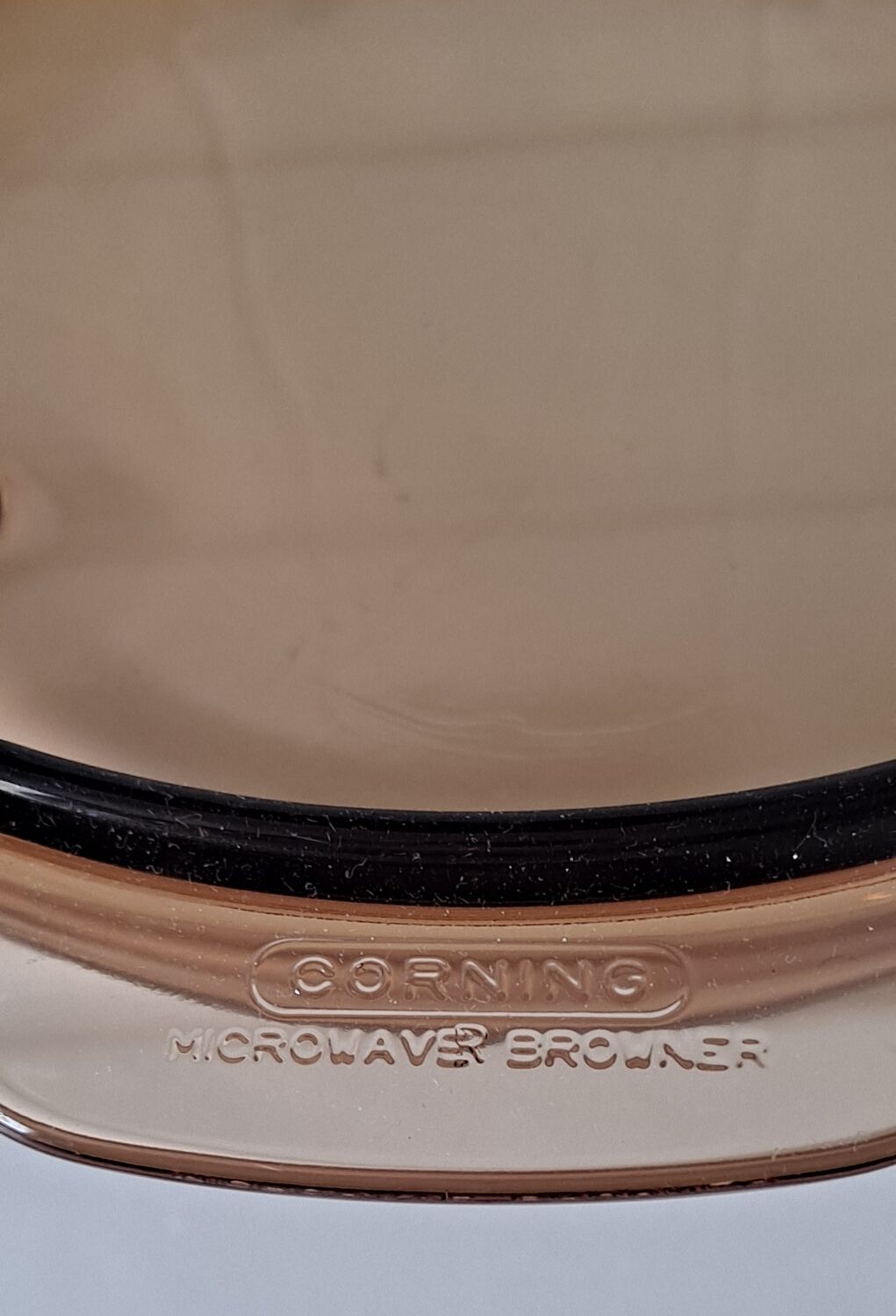 Corning amber glass browning dish