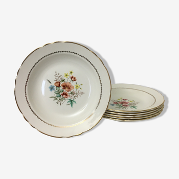 Lot de 6 assiettes creuses faïence « Salins » - “Manzat"