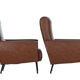 Pair of armchairs Skaï vintage brown An 60