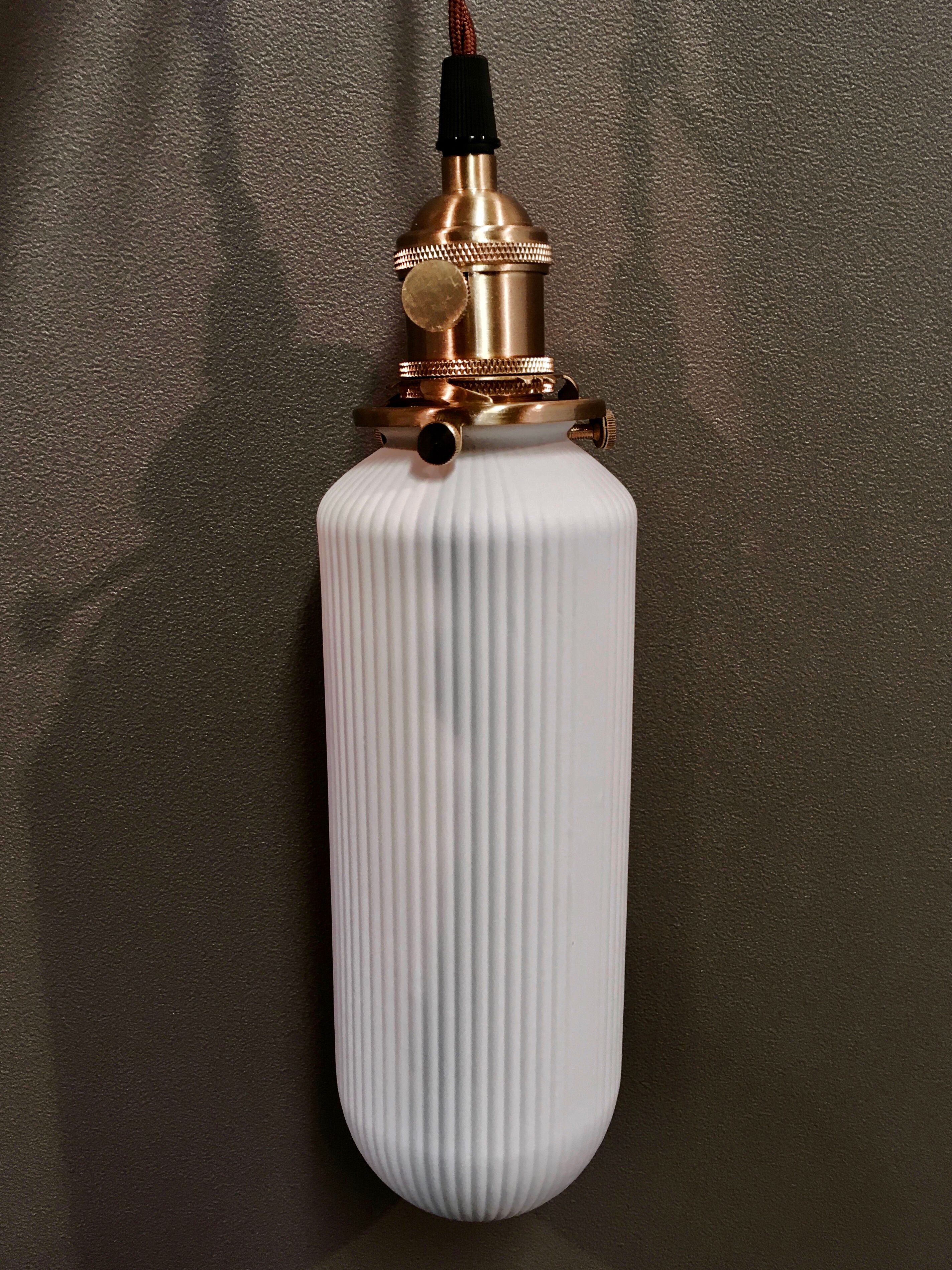 Suspension opaline glass and brass