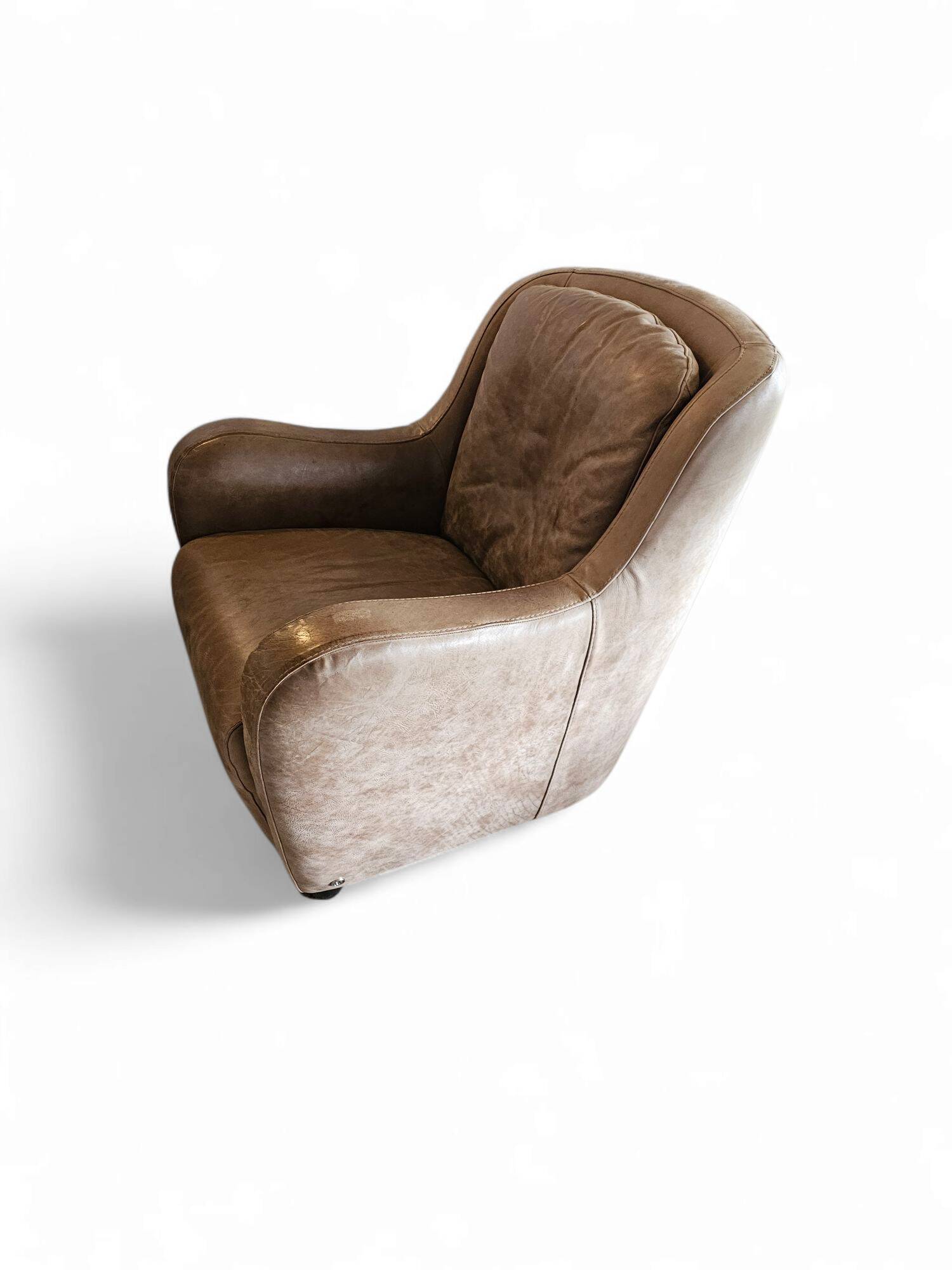 2 x Natuzzi lounge chairs / leather / 1980s