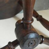 Vintage turned solid wood tripod stool
