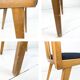 Chaise vintage Mid-Century à barreaux en bois massif avec assise à ressorts