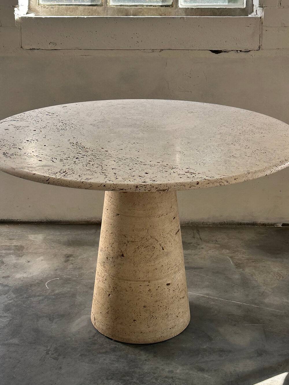 Dining table in travertine Up & Up, Italy, 1970s