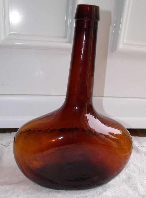 Old Brown graved Cusenier glass bottle