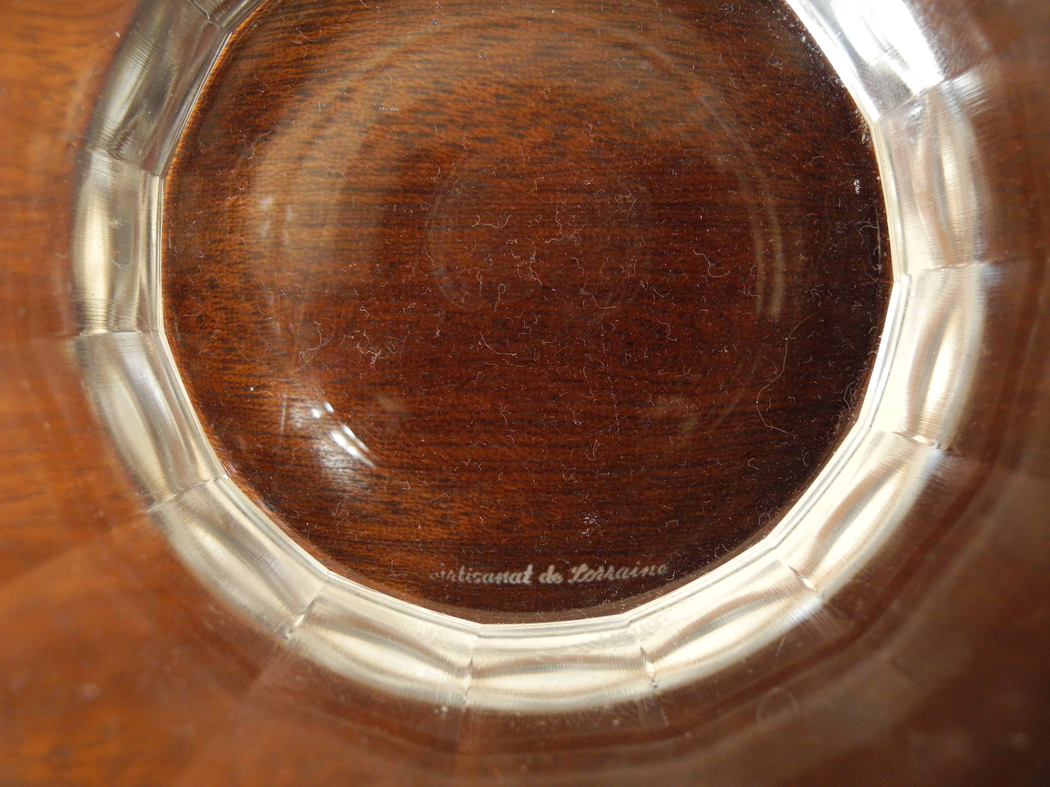 6 Lorraine crystal whiskey glasses vintage French crystal glasses service