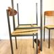 Vintage Industrial Dining Chair: Iron Frame, Thatched Seat, 1970s Yugoslavi