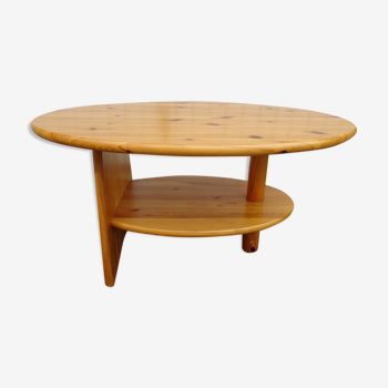 Asymmetrical coffee table in vintage pine year 70