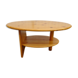 Asymmetrical coffee table in vintage pine year 70