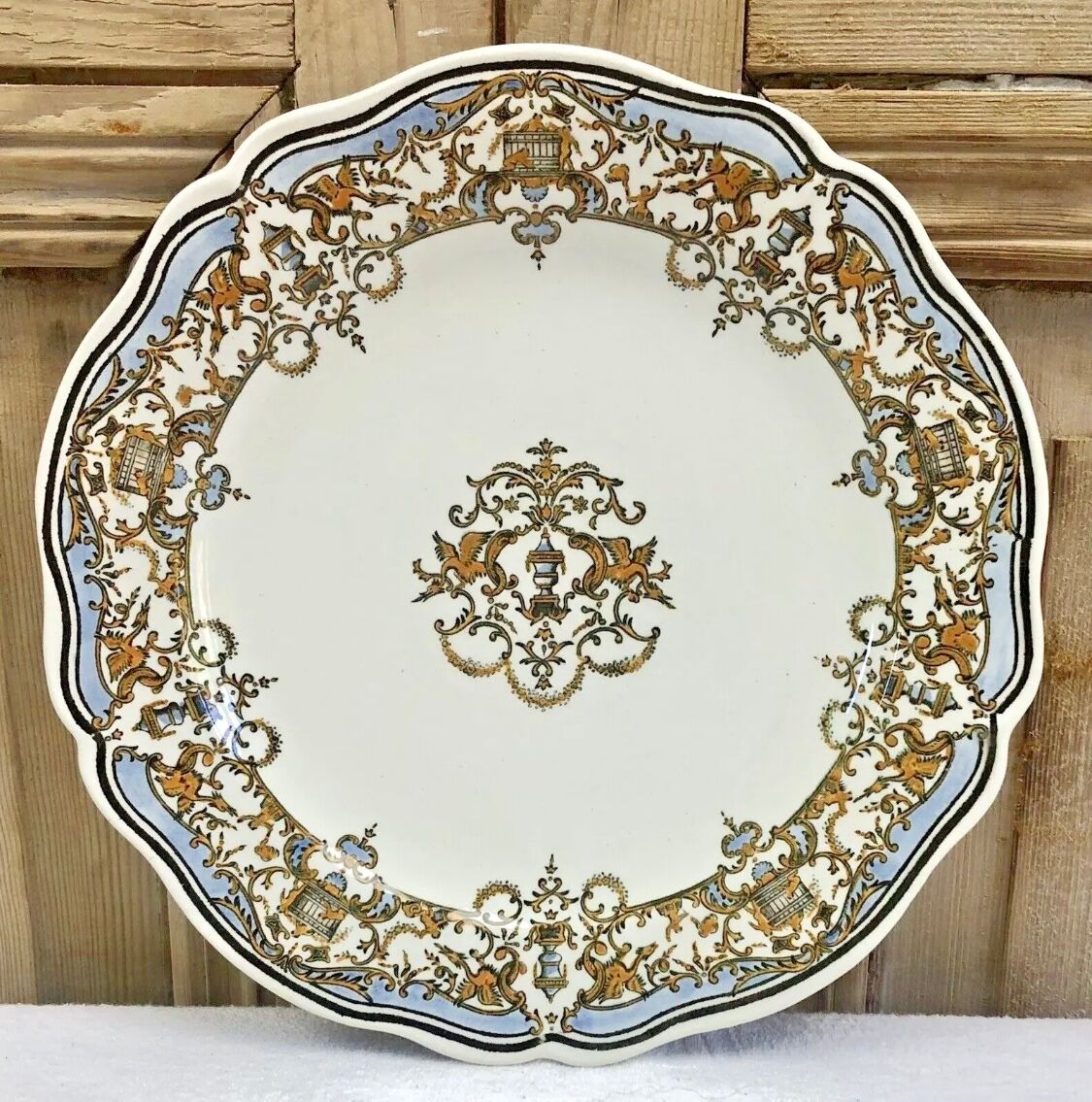 6 dessert plates dessert Gien the children at the press Dionysos 1938/1960