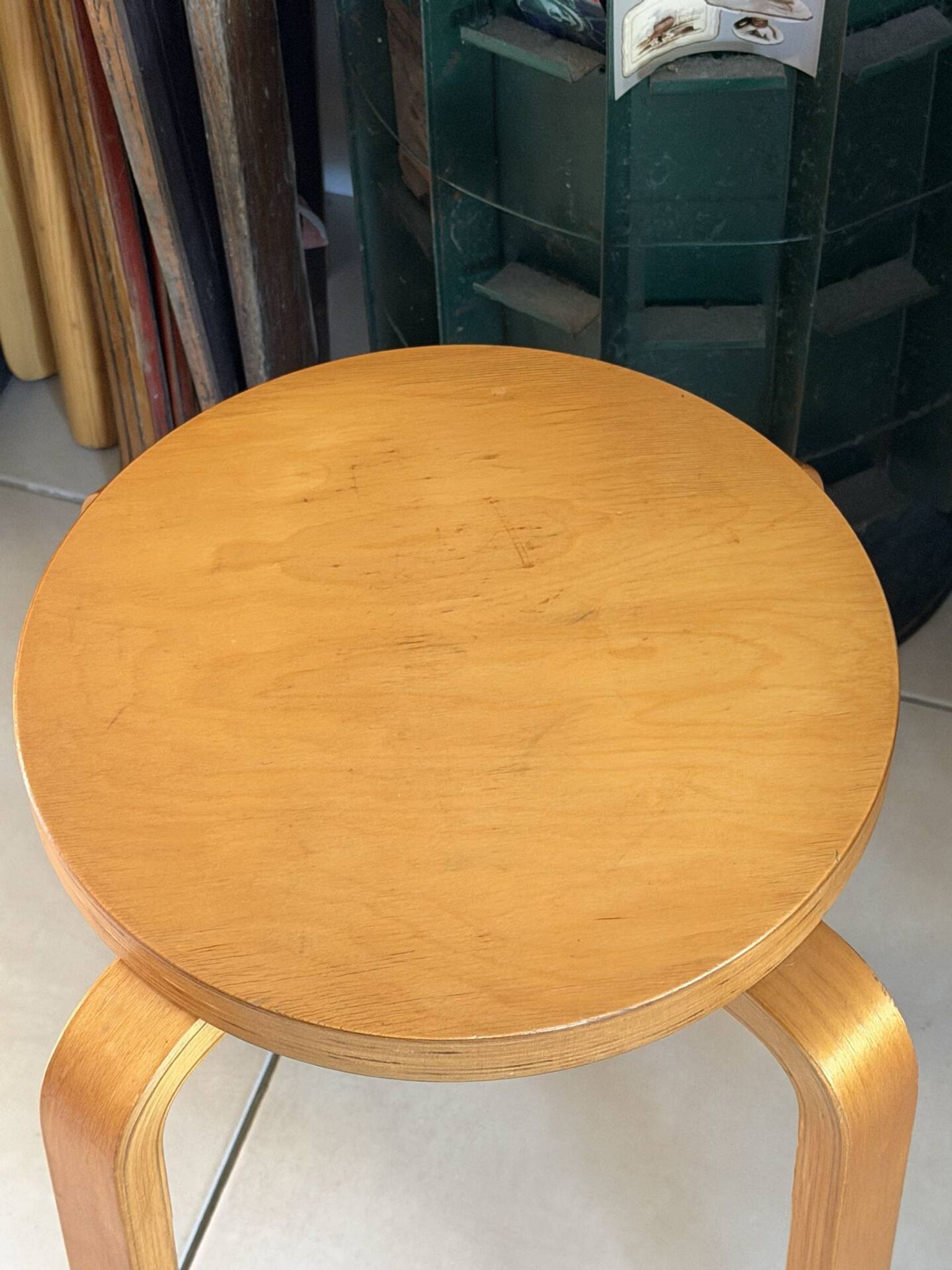 Tabouret vintage Alvar Aalto modèle E60 pour Artek