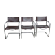 3 Matteo Grassi armchairs in brown leather and vintage chrome structure and design