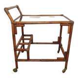 Rattan serving cart