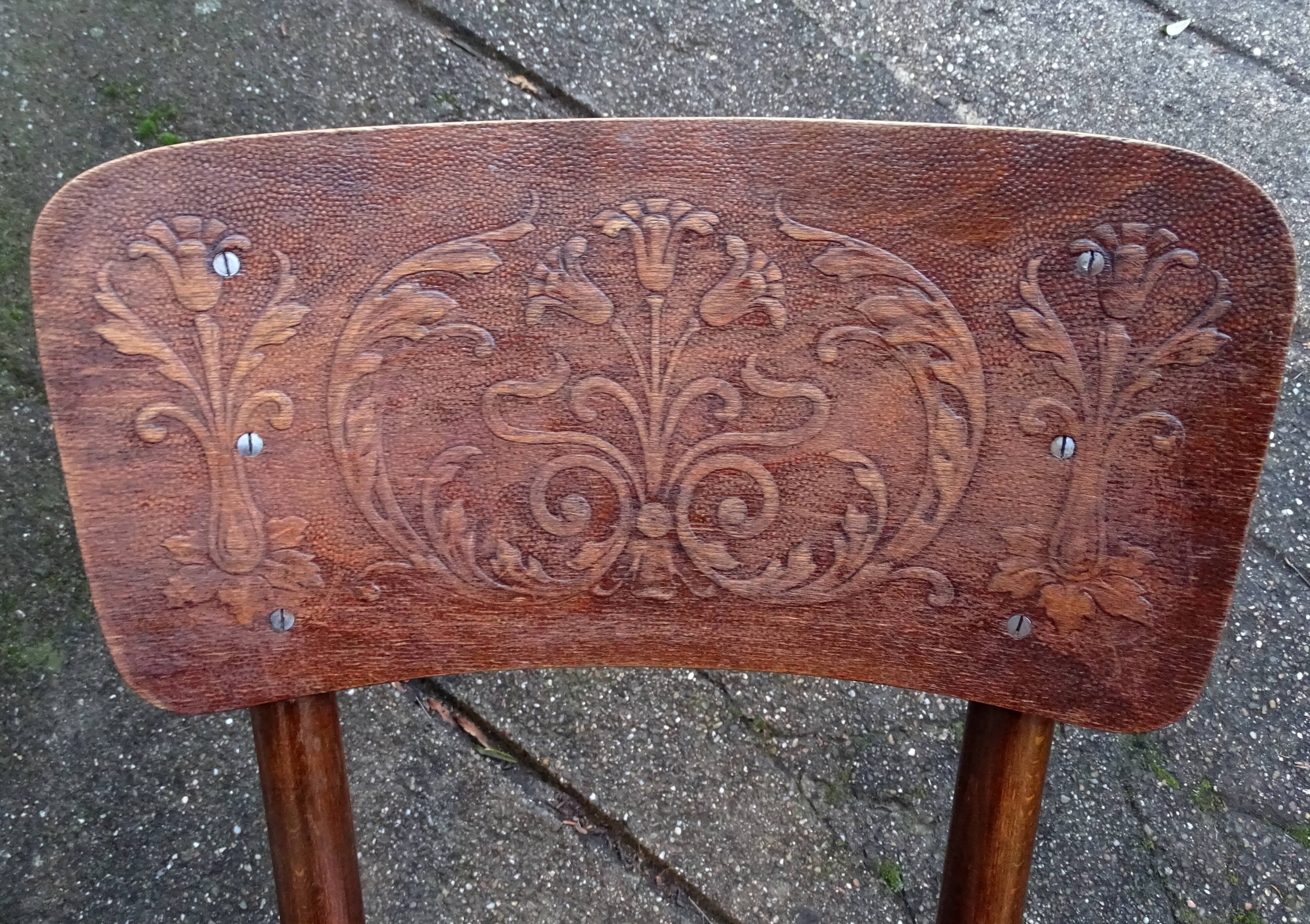 2 Fischel chairs circa 1910 sitting art nouveau bistro