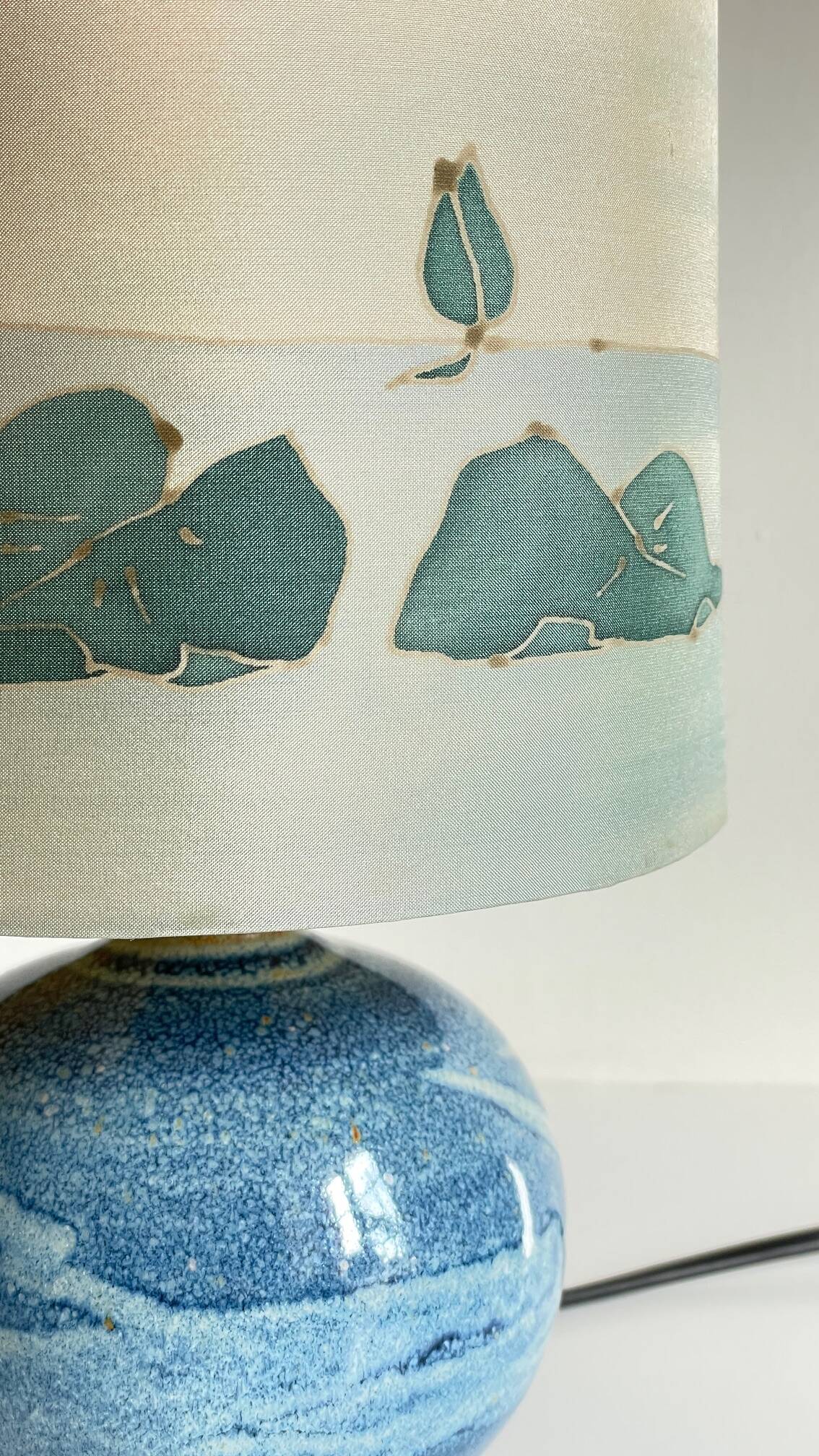 Vintage ceramic and silk ball lamp