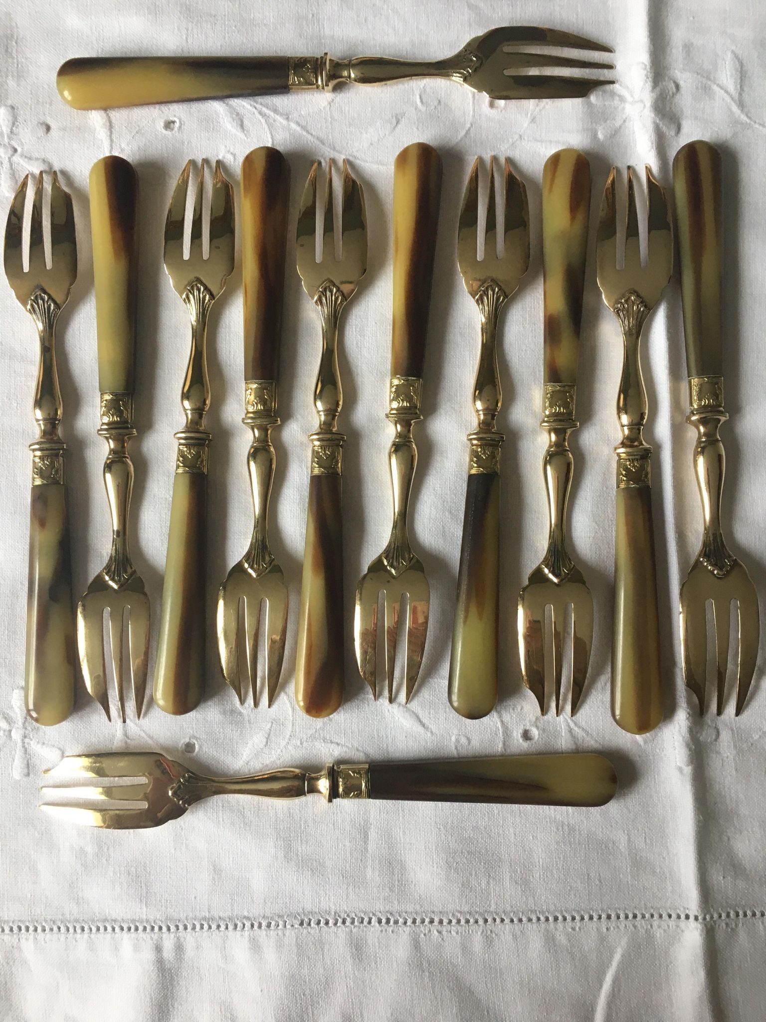 Golden vintage forks
