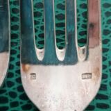 Silverware in silver metal