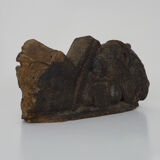 Piece of Indonesian wooden basrelief, chameleon. XIXth