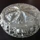 Structured glass round ceiling lamp vintage 60s-70s