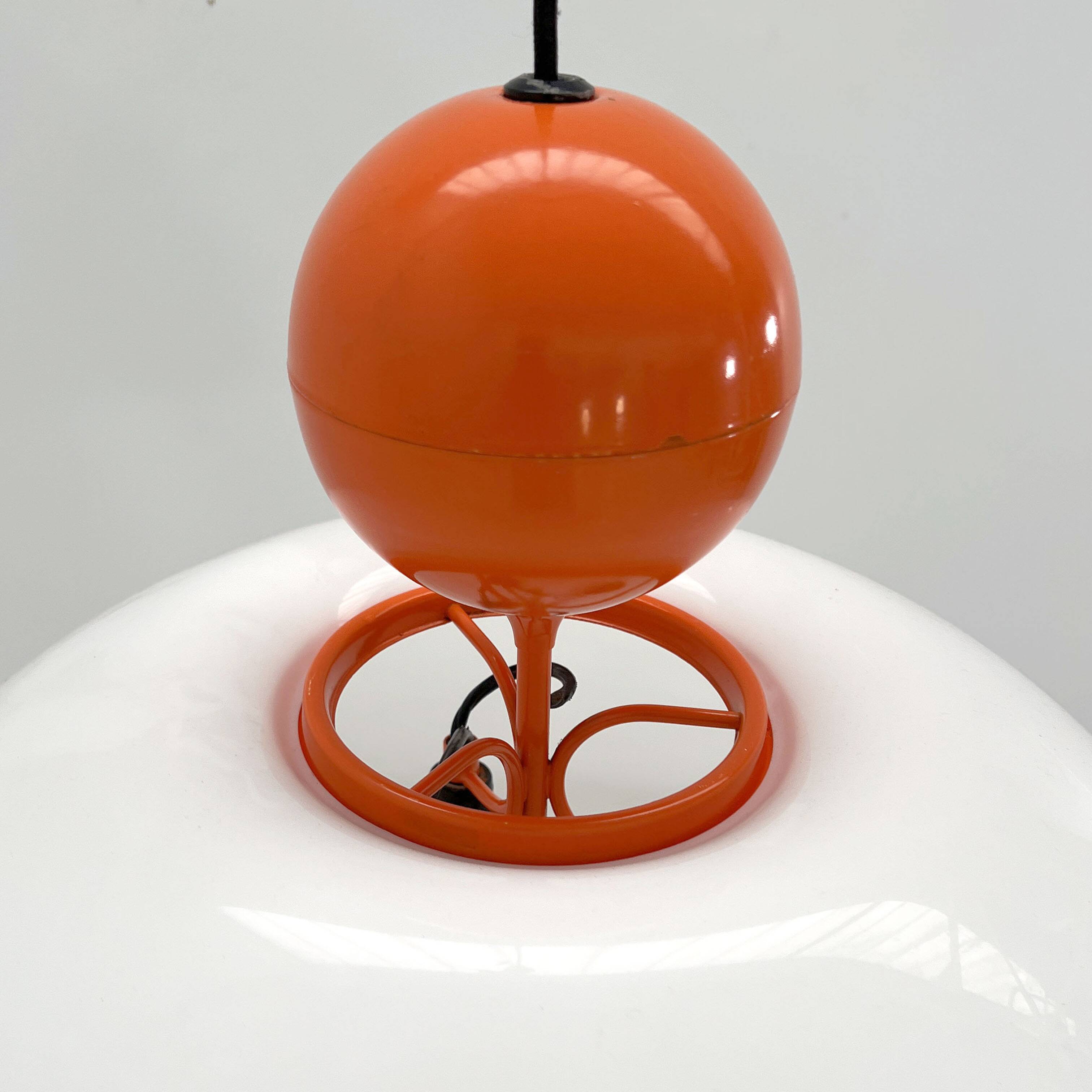 Suspension Saliscendi Orange by Elio Martinelli for Martinelli Luce, 1970