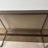 Bureau en métal et verre fumé, années 70