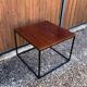 Table d'appoint minimaliste en bois & acier noir