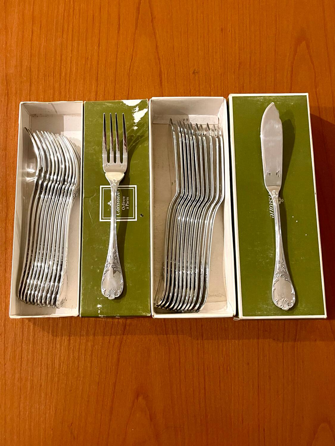 Christofle Marly 12 fish cutlery sets, 24 pieces, very good condition