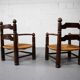 Paire de fauteuils en chêne, années 1940