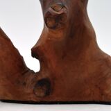 Monoxyle olive wood lamp, free form, 1950s.