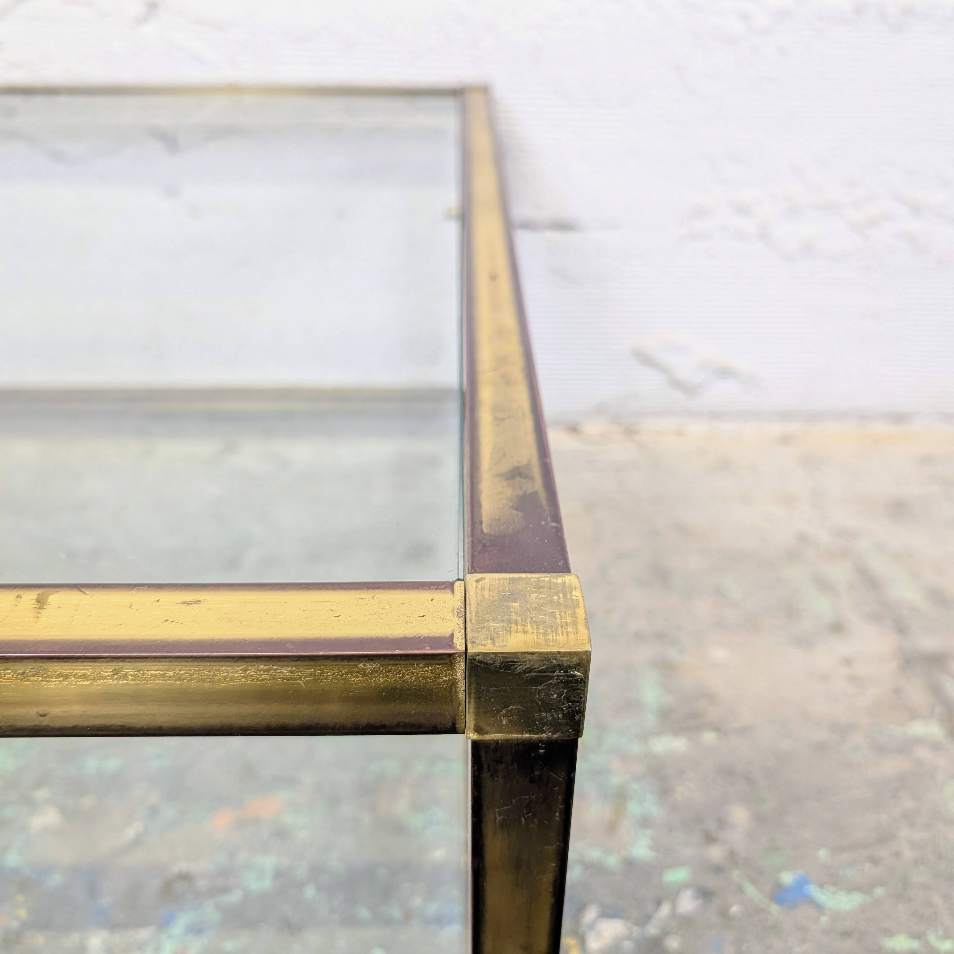 Brass and glass coffee table