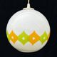 White pop seventies globe with anise and orange diamond patterns