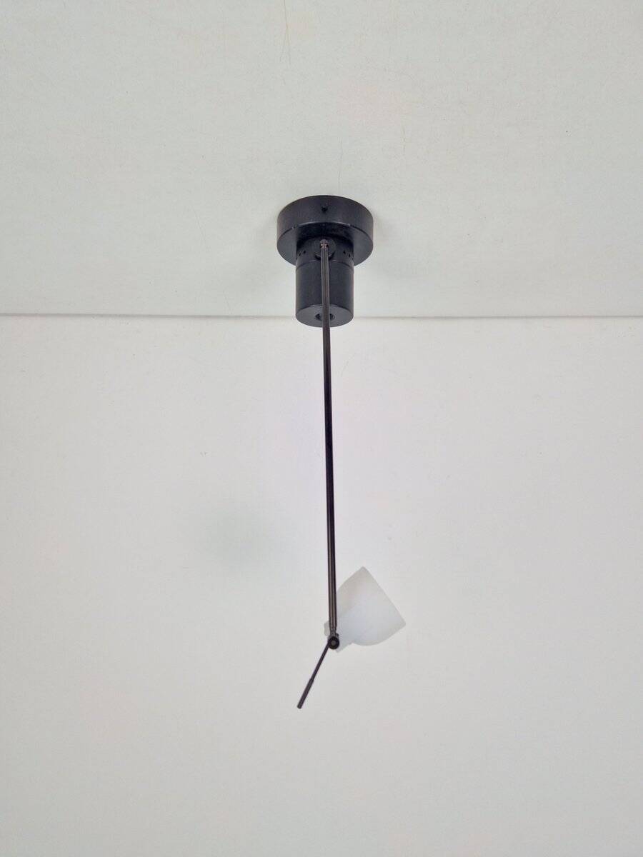 Vintage Pradina Telescopic Spotlight in White Glass, Italy, 1980