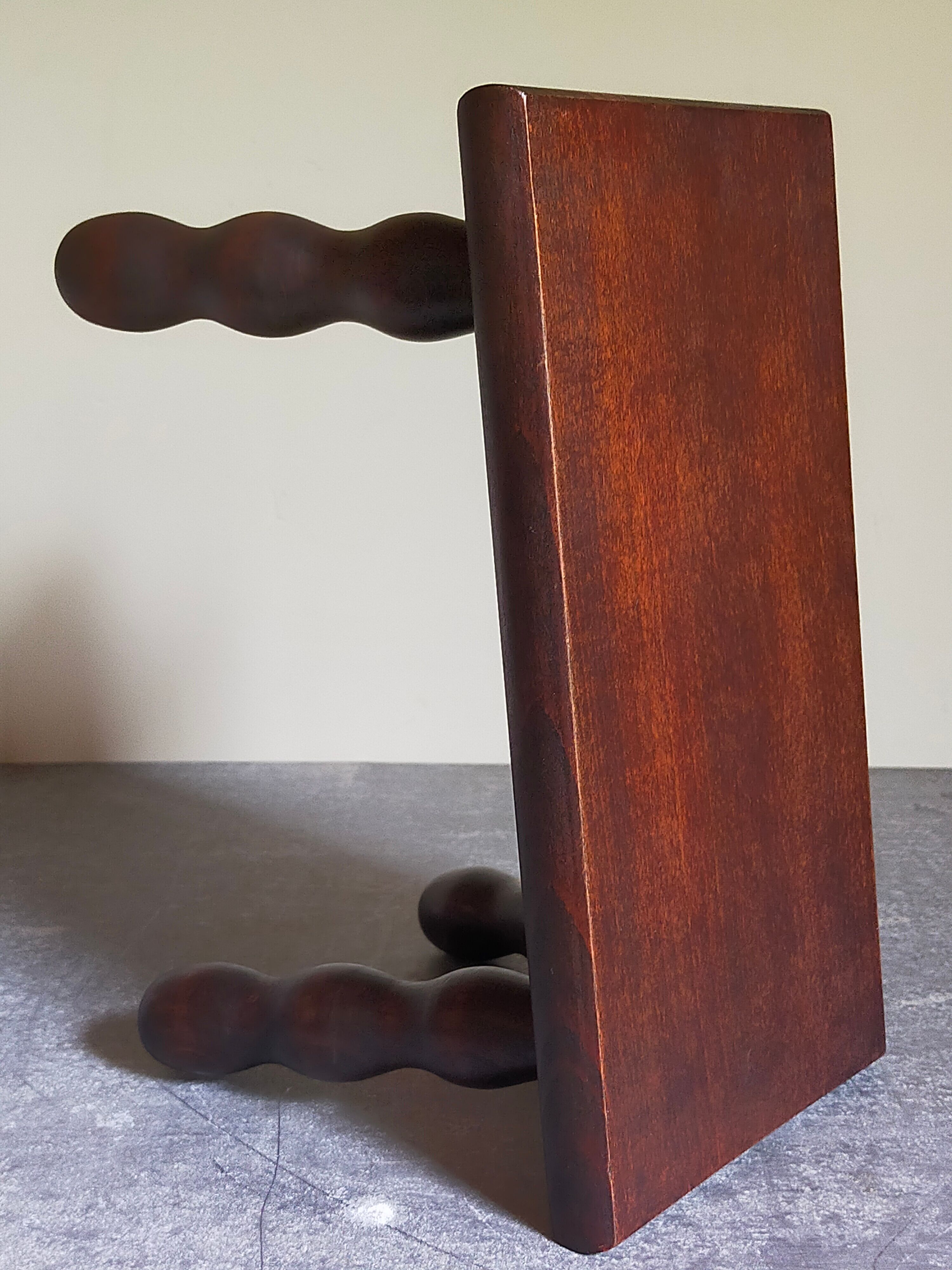 Wooden footrest stool turned solid vintage