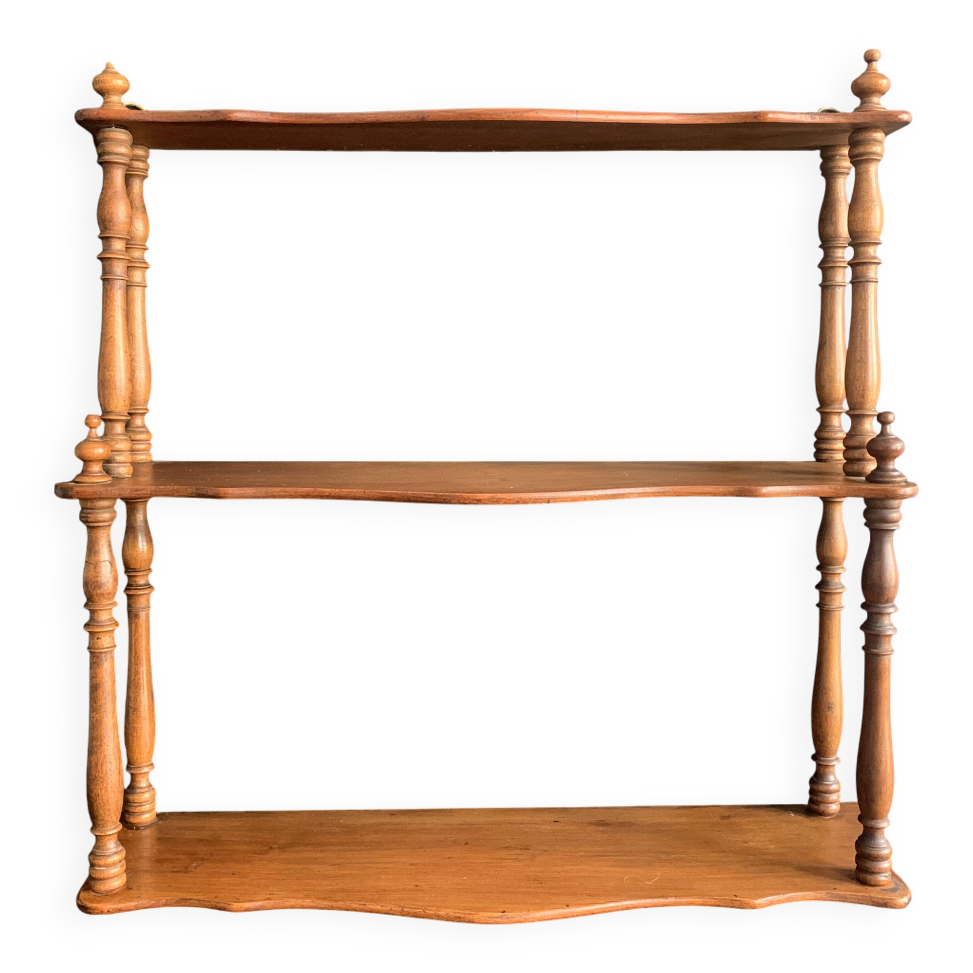 Étagère murale Napoléon III en bois tourné, 19e siècle