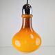 Vintage Scandinavian Drop Pendant Lamp in Brown Opal Glass and Chrome from Peill & Putzler, 1960s