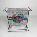Vintage bar with inlaid tiles, Jacolor, 1970s