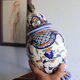 Earthenware lamp base "vieux rouen" from the Manufacture d'art Desvroise