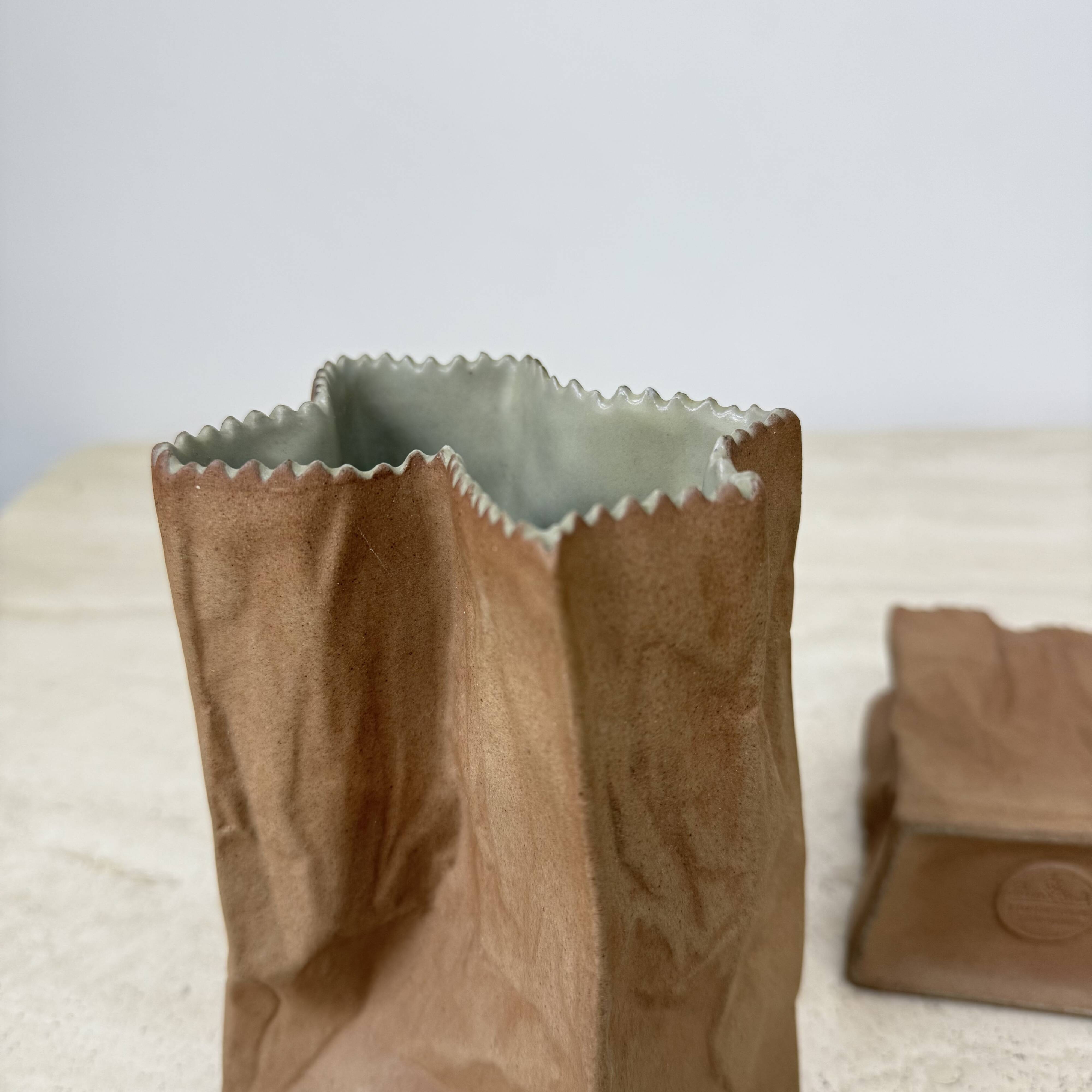 Set of 2 Rosenthal Paper bag vase by Tapio Wirkkala , 1970’s
